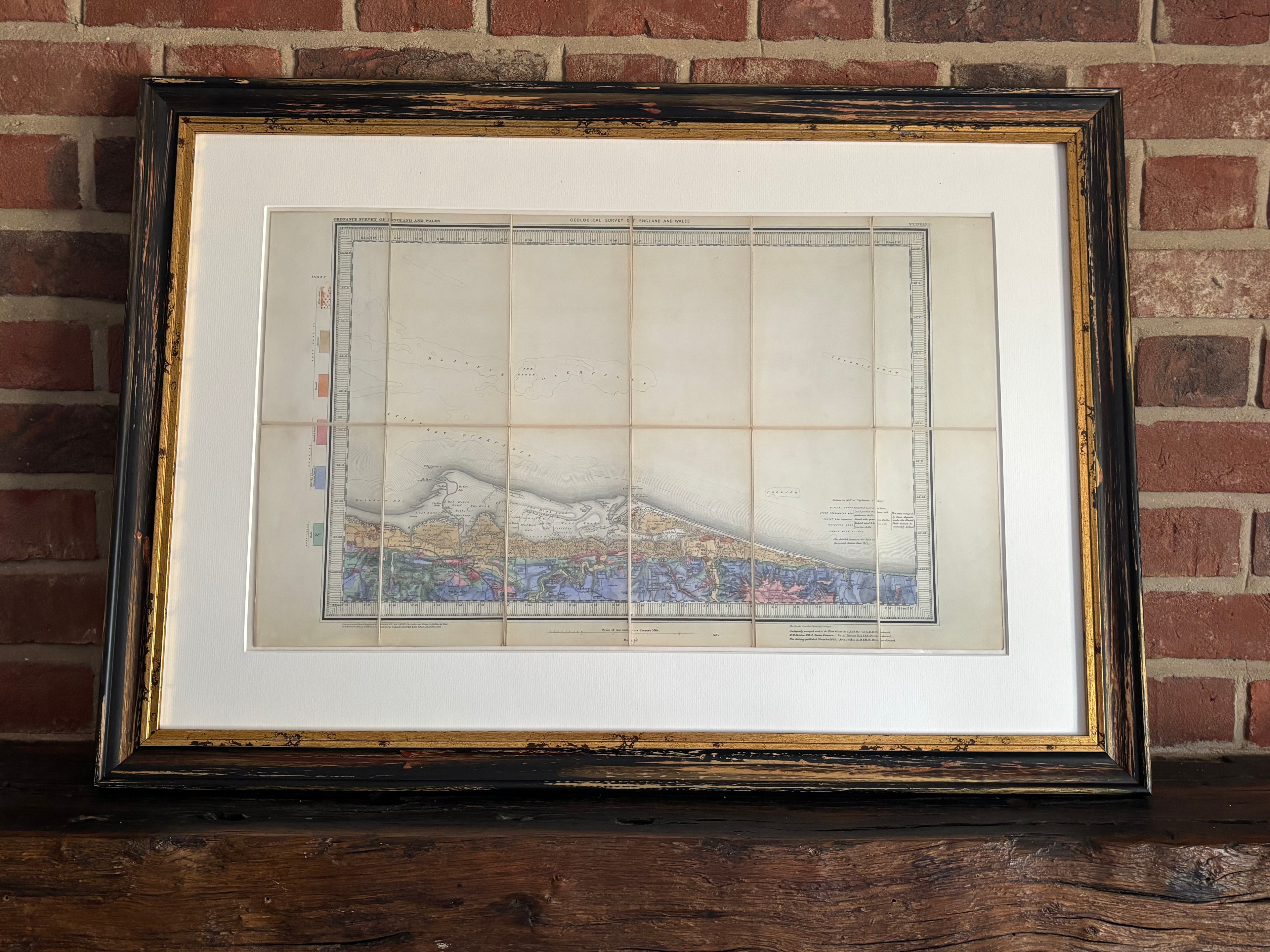 North Norfolk, 1883 Antique OS Geological Survey Map — Framed Original